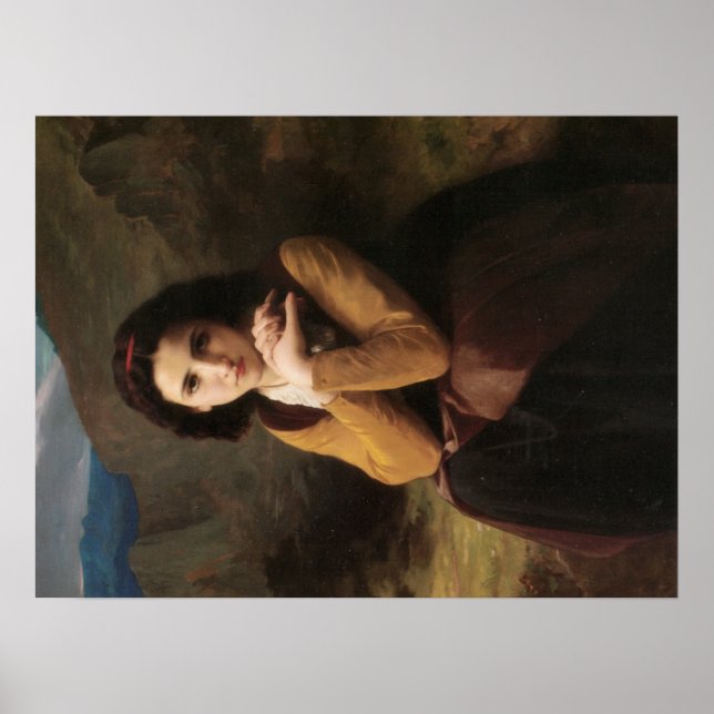 Mignon (Sweet Young French Girl) (von Bouguereau) Poster (Vorne)