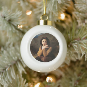 Mignon Unschuld eines jungen Mädchens, Bouguereau Keramik Kugel-Ornament