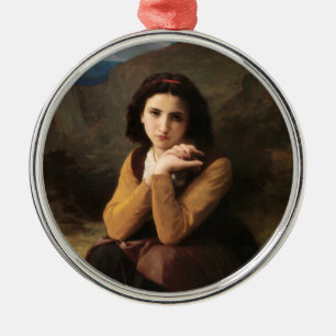 Mignon Unschuld eines jungen Mädchens, Bouguereau Ornament Aus Metall