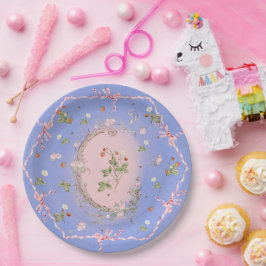 Mignonette Strawberries French Blue Large Plate Pappteller