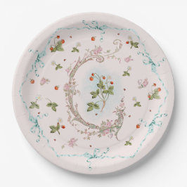 Mignonette Strawberries French Blue Large Plate Pappteller
