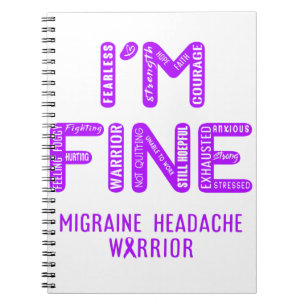 Migraine Headache Warrior - I AM FINE Notizblock