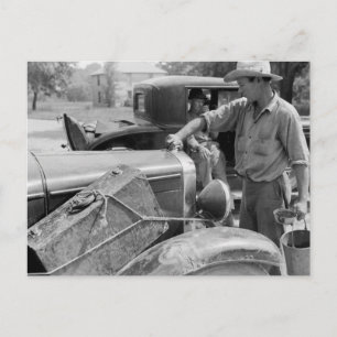 Migrant Fruit Worker Cars, 1940 Postkarte