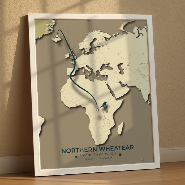 Migrationskarte für Nordatlantik - Minimalistisch Poster (Von Creator hochgeladen)