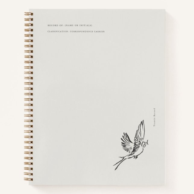 Migratory Swallow- Naturalist Menagerie Archive  Notizbuch (Vorderseite)