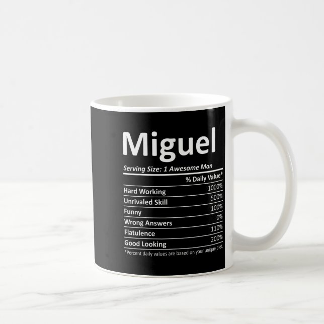 Miguel Nutrition Funny Birthday D Name  Kaffeetasse (Rechts)