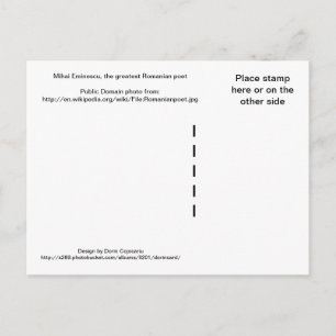 Mihai Eminescu, der beste rumänische Dichter Postkarte