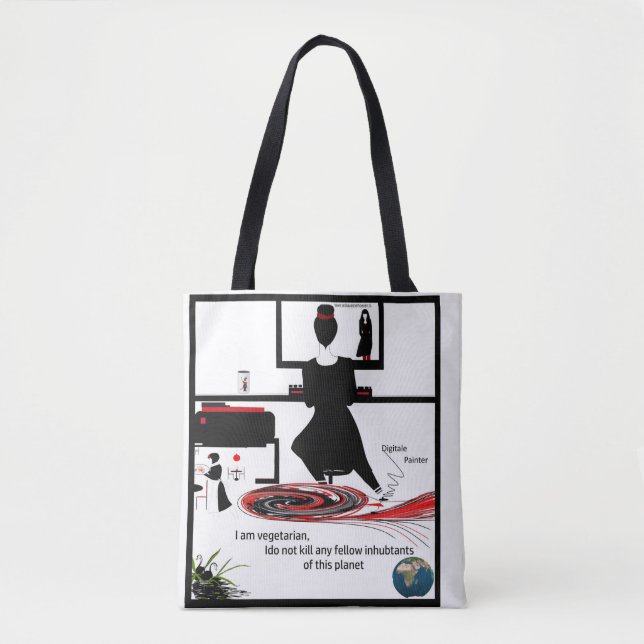 Mijn profiel tekening op tas (Vorderseite)