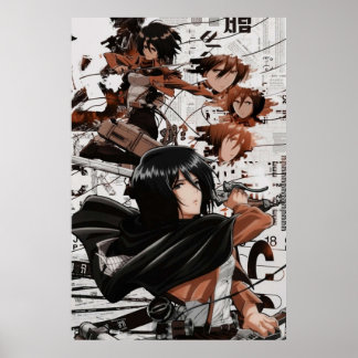 Mikasa Ackerman Attack auf Titan Poster