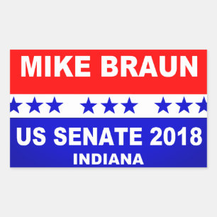 Mike Braun US Senat Indiana Rechteckiger Aufkleber