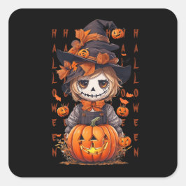 Mike, die Halloween-Scarecrow Quadratischer Aufkleber