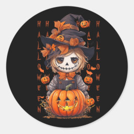 Mike, die Halloween-Scarecrow Runder Aufkleber