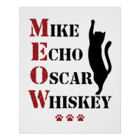 Mike Echo Oscar Whiskey MEOW Cat