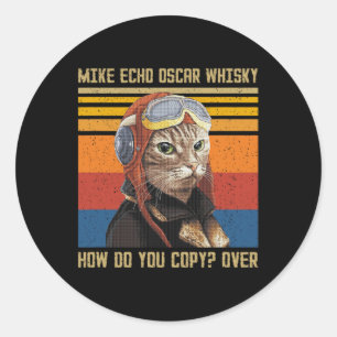 Mike Echo Oscar Whisky Wie kopieren Sie - Vintag C Runder Aufkleber
