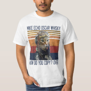 Mike Echo Oscar Whisky Wie kopierst du Pilot Kitty T-Shirt