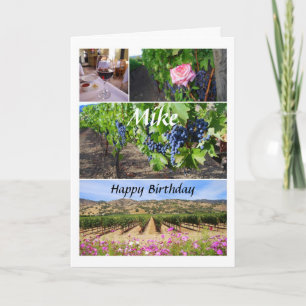 Mike Happy Birthday California Weinberge Karte
