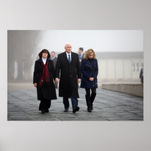 Mike, Karen, & Charlotte Pence at Dachau Poster