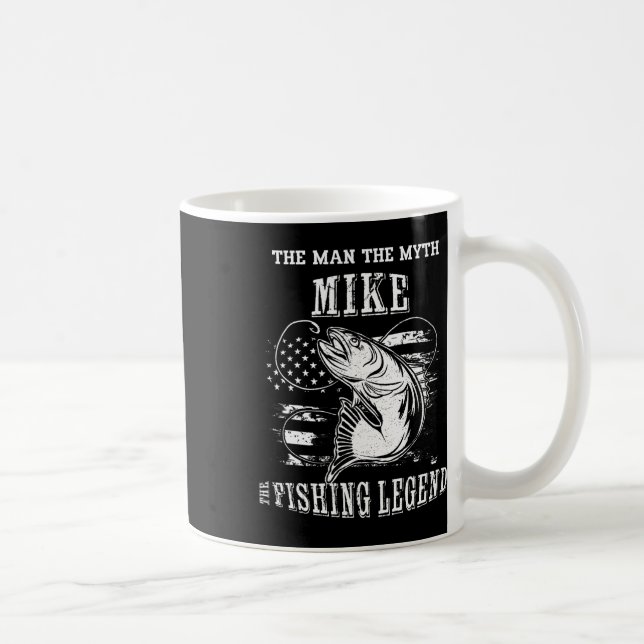 Mike Man Myth Fishing Legende Personalisierter Nam Kaffeetasse (Rechts)
