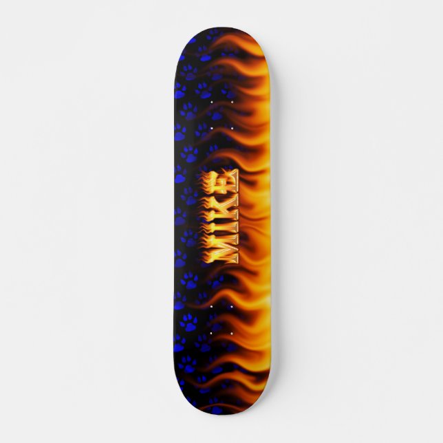 Mike Skateboard Feuer und Flammen Design. (Vorne)
