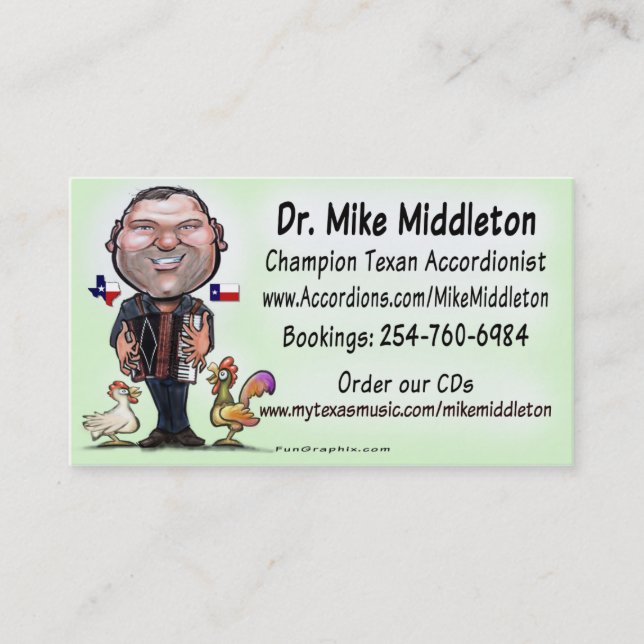 Mike u. die Middletones Musik Visitenkarte (Vorderseite)