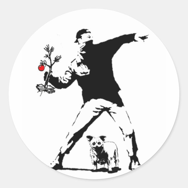 Mikey Xmas Runder Aufkleber (Vorderseite)