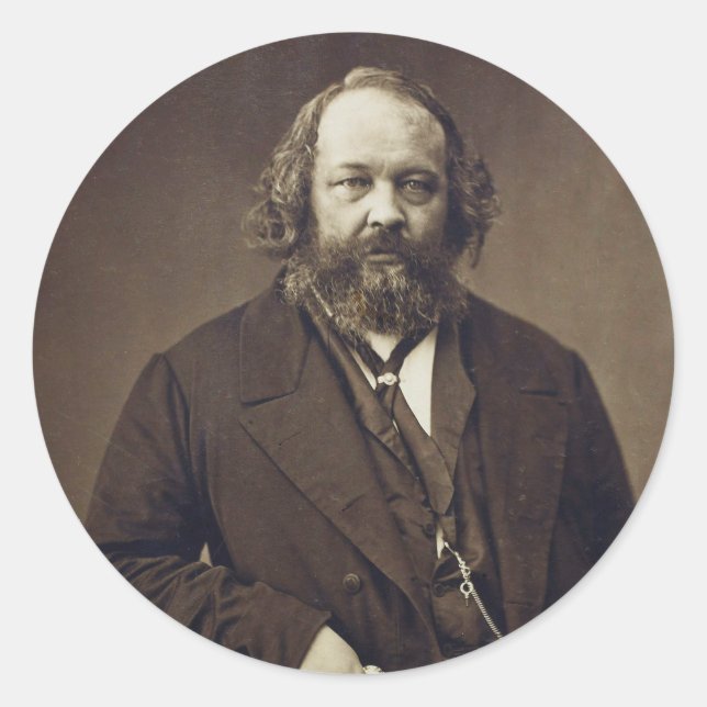 Mikhail Bakunin Russischer Anarchist von Nadar Runder Aufkleber (Vorderseite)