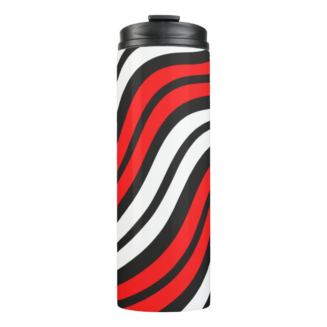 Mikitez rotwhite candycane Christmaspattern Thermosbecher (Vorderseite)