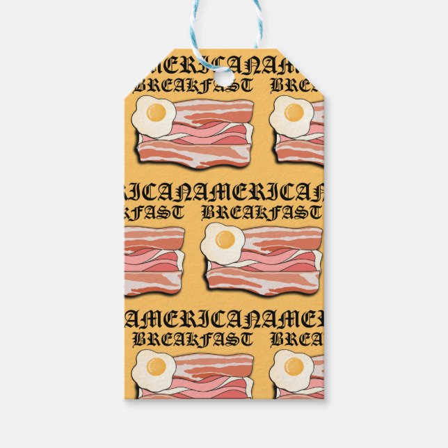 Mikitiez Amerikanisches Frühstücksspeck Eier july  Geschenkanhänger (Vorderseite)