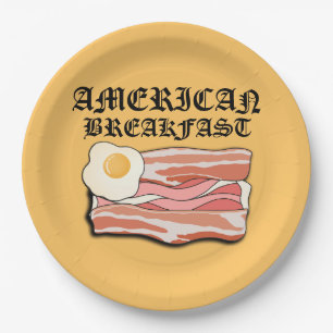 Mikitiez Amerikanisches Frühstücksspeck Eier july  Pappteller