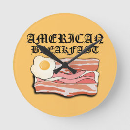 Mikitiez Amerikanisches Frühstücksspeck Eier july  Runde Wanduhr