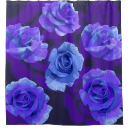 Mikitiez blaue Rose Blume Valentinstag Fantasy Roc Duschvorhang