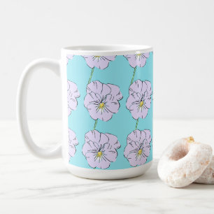 Mikitiez blaues winziges weißes Blume Muster Kaffeetasse