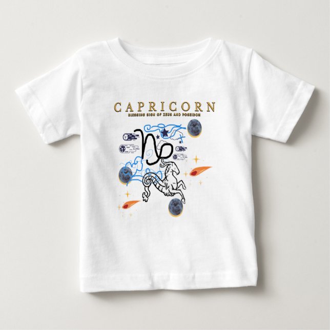 Mikitiez capricorn froh neues Jahr Sättigung Astro Baby T-shirt (Vorderseite)
