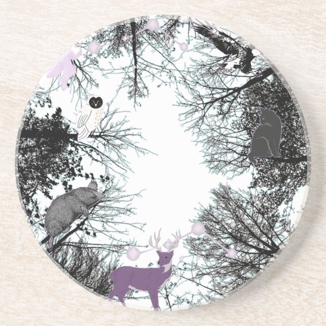 Mikitiez Feenmagie-Wald-Eule Getränkeuntersetzer (Vorne)