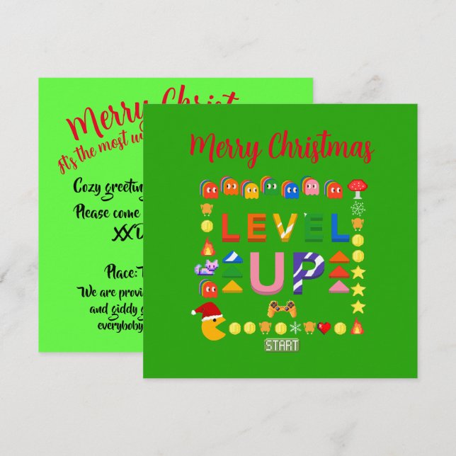 Mikitiez Feriensaison Weihnachten Truthahnspeisen Einladung (Vorne/Hinten)