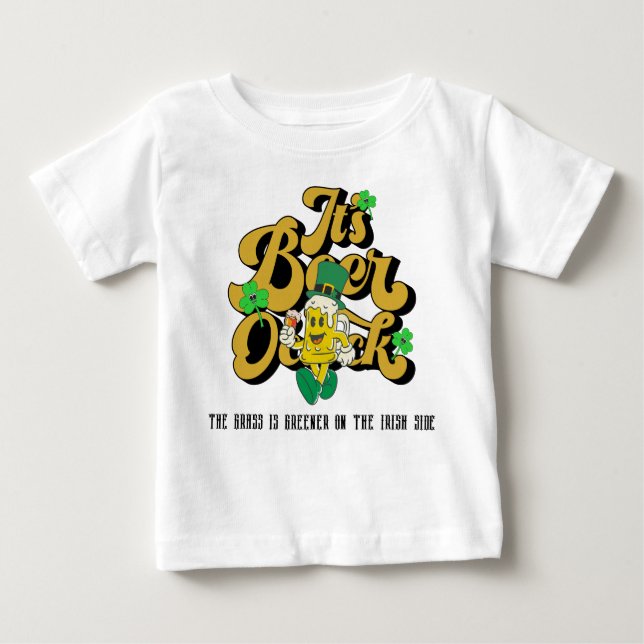Mikitiez grünes Glück Saint Patrick's Day Irishbie Baby T-shirt (Vorderseite)