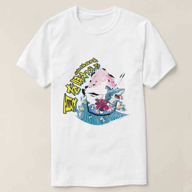 Mikitiez Hai Ozeanwelle Sommerhahn T-Shirt (Design vorne)