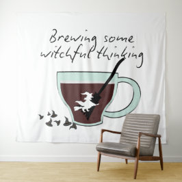 Mikitiez Halloween Espresso Hexe Kaffeesalon Wandteppich