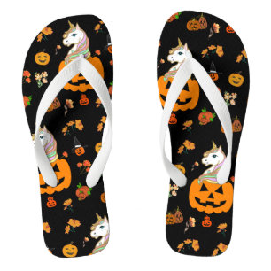 Mikitiez halloween unicorn spokokoker Oktober Herb Flip Flops
