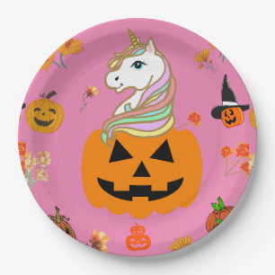 Mikitiez halloween unicorn spokokoker Oktober Herb Pappteller