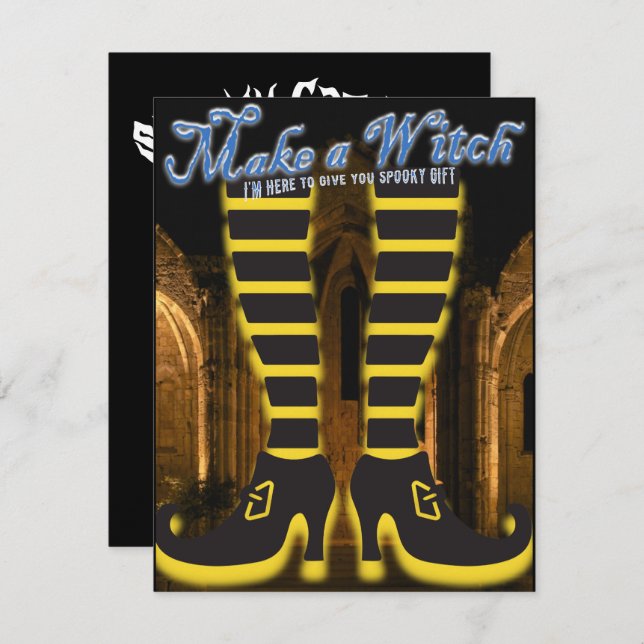 Mikitiez Hexenzauberer halloween fullmoon Einladung (Vorne/Hinten)