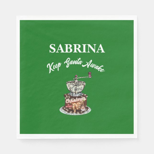 Mikitiez Kaffee Weihnachten Zitat niedliche Koffei Serviette (Vorderseite)