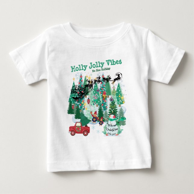 Mikitiez klassischer Tannenwald Baby T-shirt (Vorderseite)