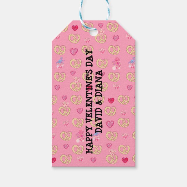 Mikitiez niedliches Brezel Brot gemütliche Valenti Geschenkanhänger (Vorderseite)