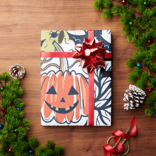 Mikitiez retro Vintage halloween ghoulkürbis Geschenkpapier