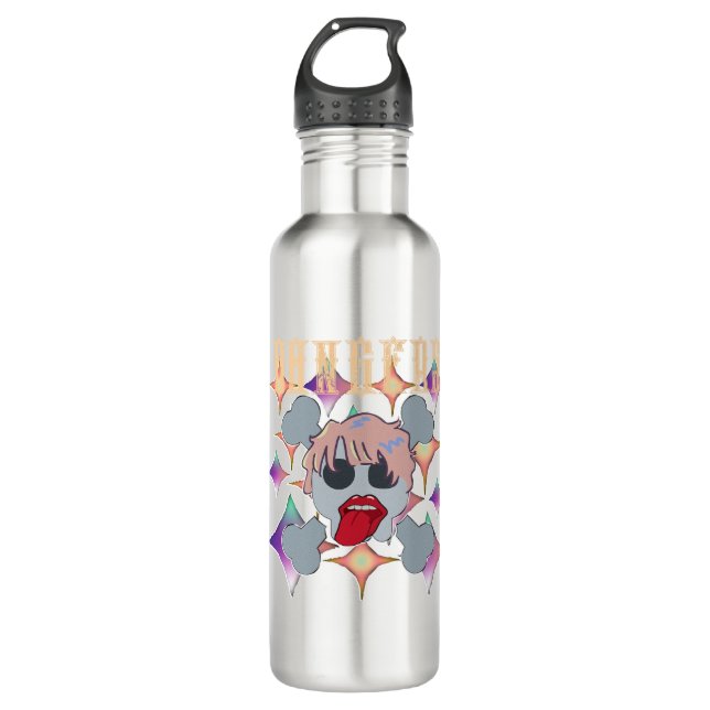 Mikitiez Rockstar Roter Geburtstagsrotter Edelstahlflasche (Vorderseite)