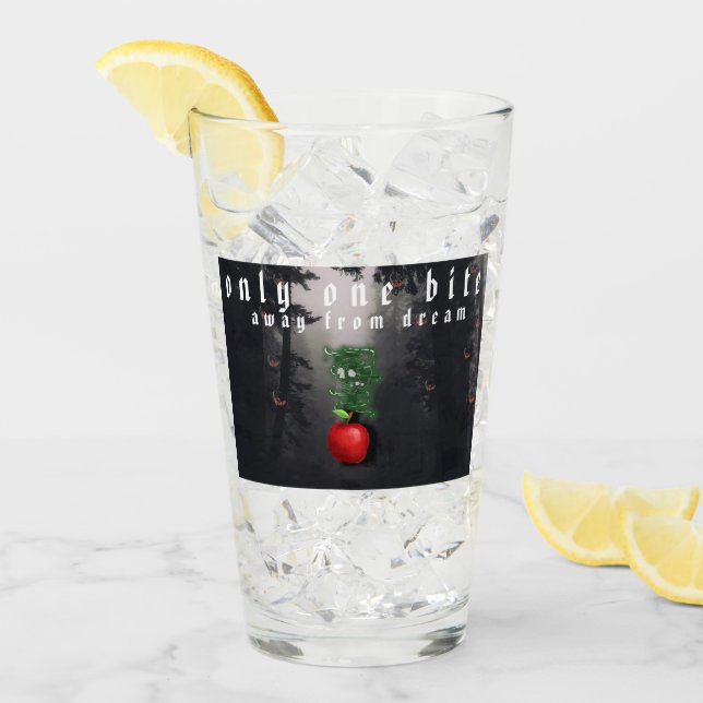 Mikitiez roter Schädel giftiger Apfel veganer Somm Glas (Vorderseite Ice)