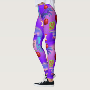 Mikitiez roter Schädel giftiger Apfel veganer Somm Leggings