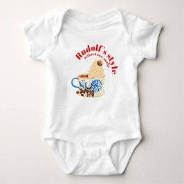 Mikitiez rudolf rednose raindeer christmas cherry baby strampler