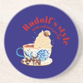 Mikitiez rudolf rotnose raindeAll-over Print Schür Getränkeuntersetzer